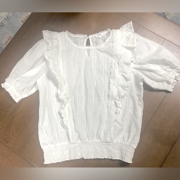 Mine White Ruffle Blouse - Picture 1 of 8